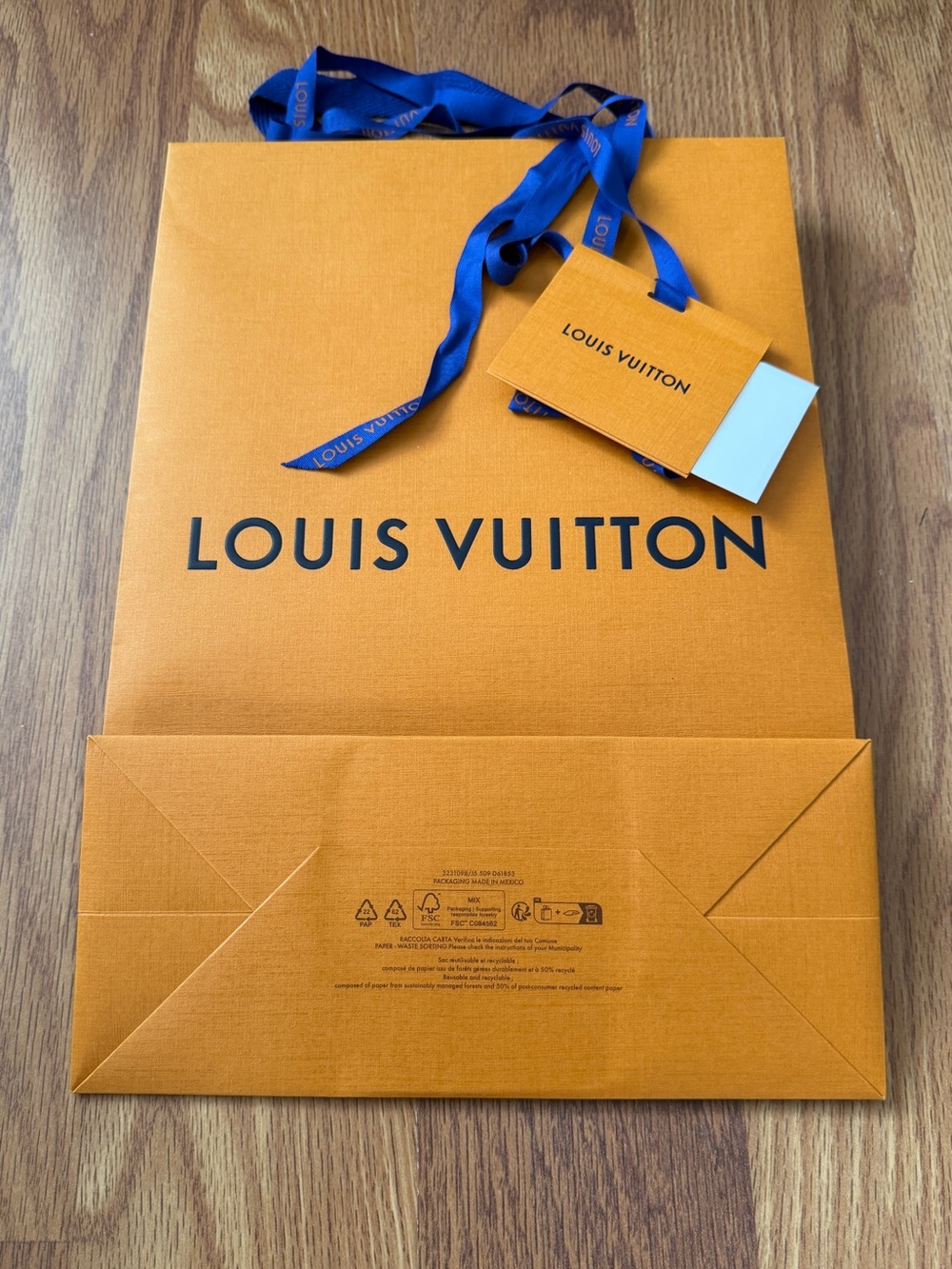 LOUIS VUITTON Shopping Bag Authentic Shopping Paper Bag